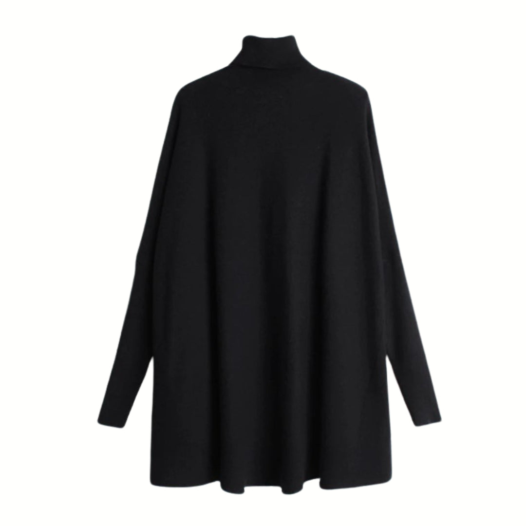 Basic Oversize Fit Black Pullover for Office