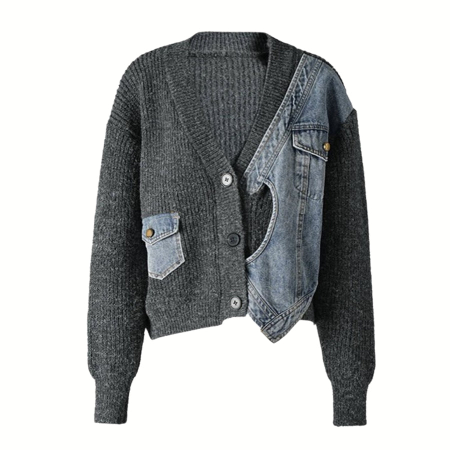 Denim & Knit Hybrid Cardigan-Jacket-SimpleModerne