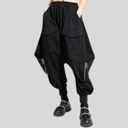 Street Punk Irregular Design Harem Trousers-SimpleModerne