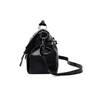 Vegan Leather Gothic Skull Bag with Studded Design-SimpleModerne