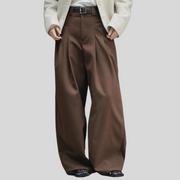 Wide Legged Coffee Trousers-SimpleModerne