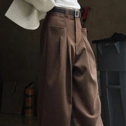 Wide Legged Coffee Trousers-SimpleModerne