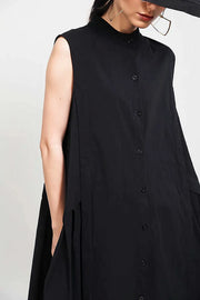 Cargo Style Sleeveless Black Dress-SimpleModerne