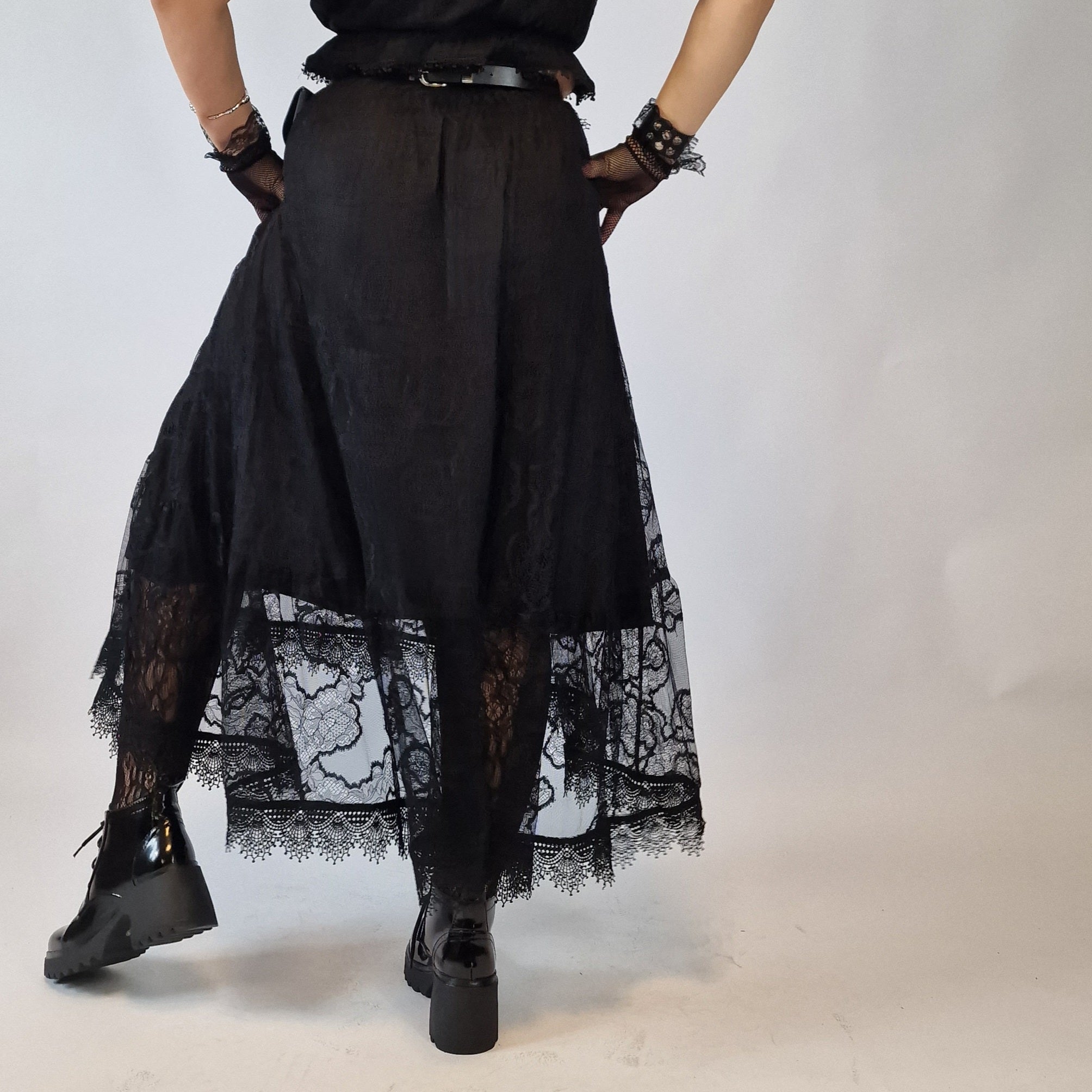 Romantic Goth Style Maxi Skirt